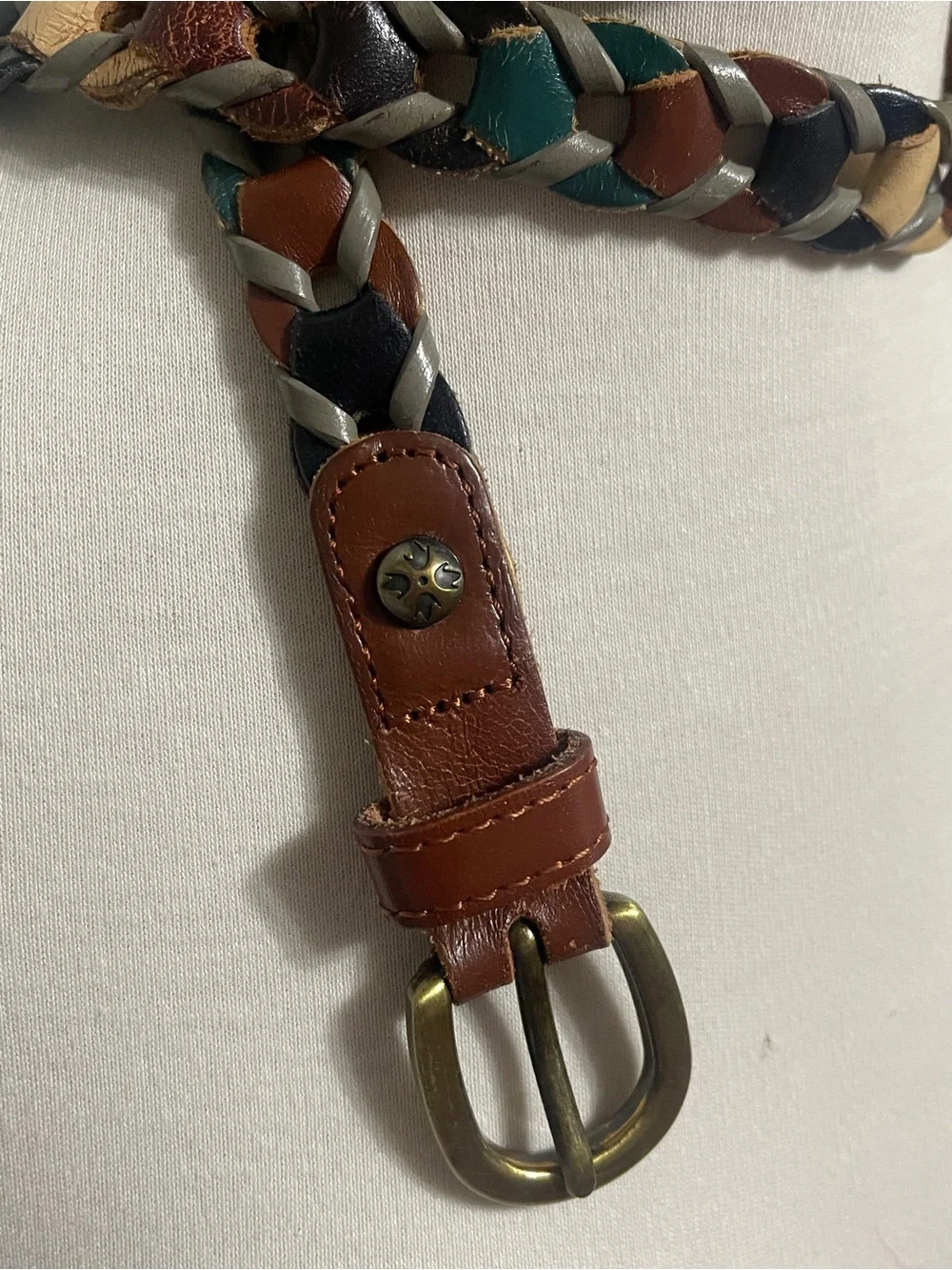 Patricia Nash Multicolor Braided Leather Belt